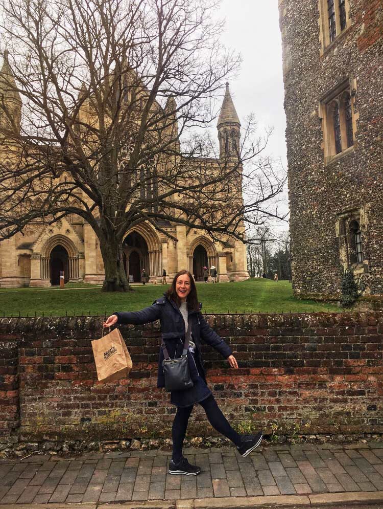 Becky Alexander buying St Albans buns